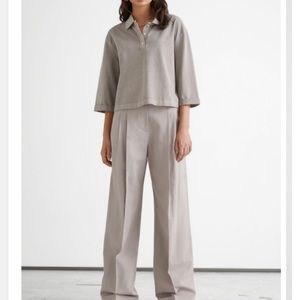 & other stories CROPPED POLO TOP SHIRT